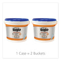 GOJO FAST TOWELS Hand Cleaning Towels, 9 x 10, Fresh Citrus, Blue, 225/Bucket, 2 Buckets/Carton