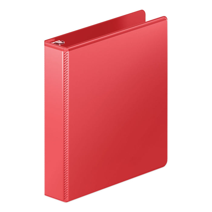 Wilson Jones Heavy-Duty Round Ring View Binder with Extra-Durable Hinge, 3 Rings, 1.5" Capacity, 11 x 8.5, Red