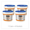 GOJO FAST TOWELS Hand Cleaning Towels, 7.75 x 11, Fresh Citrus, Blue, 130/Bucket, 4 Buckets/Carton