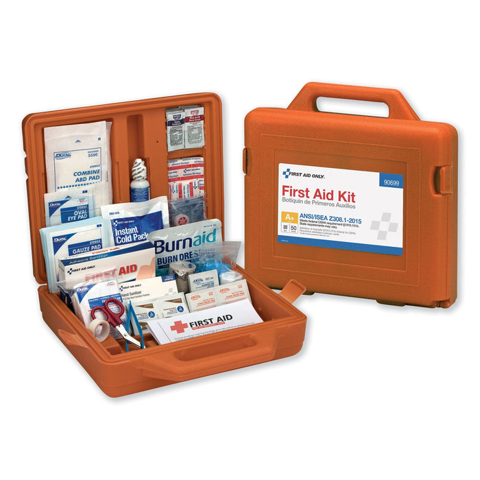 First Aid Only ANSI Class A+ First Aid Kit for 50 People, Weatherproof, 215 Pieces, Plastic Case