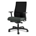 HON Ignition Series Mesh Mid-Back Work Chair, Supports Up to 300 lb, 17.5" to 22" Seat Height, Iron Ore Seat, Black Back/Base