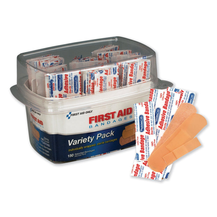 PhysiciansCare First Aid Bandages, Assorted, 150 Pieces/Kit