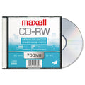 Maxell CD-RW Rewritable Disc, 700 MB/80 min, 4x, Jewel Case, Silver, 10/Pack