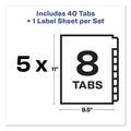 Avery Print and Apply Index Maker Clear Label Unpunched Dividers, 8-Tab, 11 x 8.5, White, 5 Sets