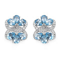 10.26 Carat Genuine Blue Topaz & White Topaz .925 Sterling Silver Earrings by Bids.com