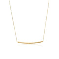 14k Yellow Gold Thin Textured Bar Necklace by Bids.com