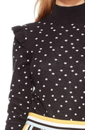 Parker Marlee Turtleneck Long-Sleeve Polka-Dot Sweater, Size Small by Vanessa Jane