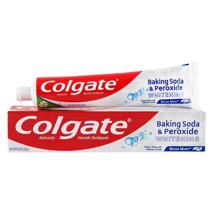 Colgate Toothpaste, Baking Soda & Peroxide, Brisk Mint, Whitening, Paste 8 Oz by Pasteur Pharmacy