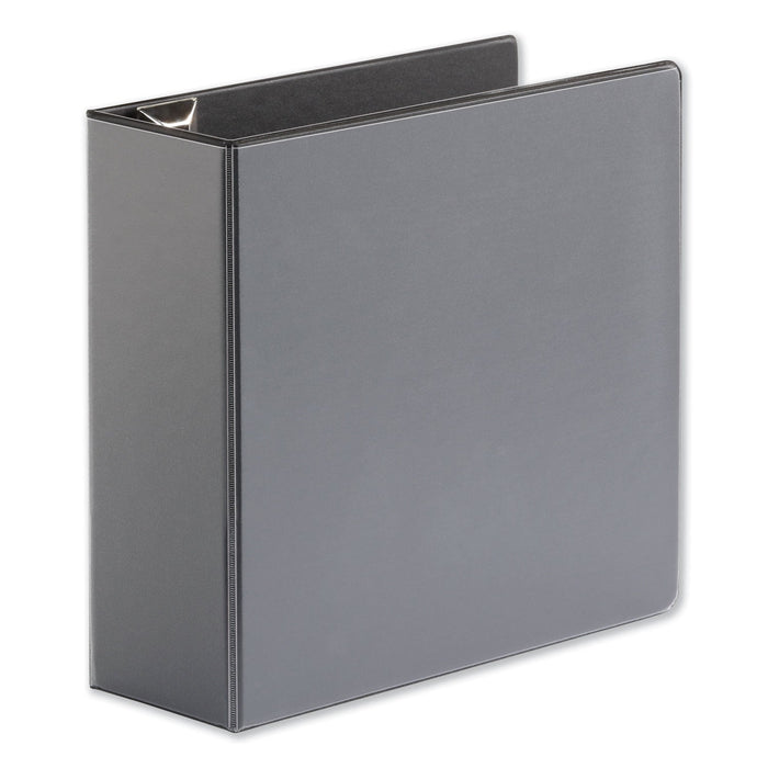 Universal Deluxe Easy-to-Open D-Ring View Binder, 3 Rings, 4" Capacity, 11 x 8.5, Black