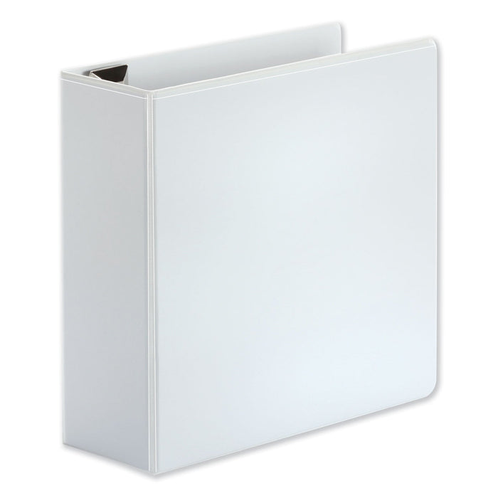 Universal Deluxe Easy-to-Open D-Ring View Binder, 3 Rings, 4" Capacity, 11 x 8.5, White