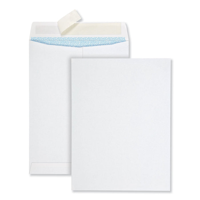 Quality Park Redi-Strip Security Tinted Envelope, #10 1/2, Square Flap, Redi-Strip Adhesive Closure, 9 x 12, White, 100/Box