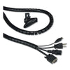 Innovera Cable Management Coiled Tube, 0.75" Dia x 77.5" Long, Black