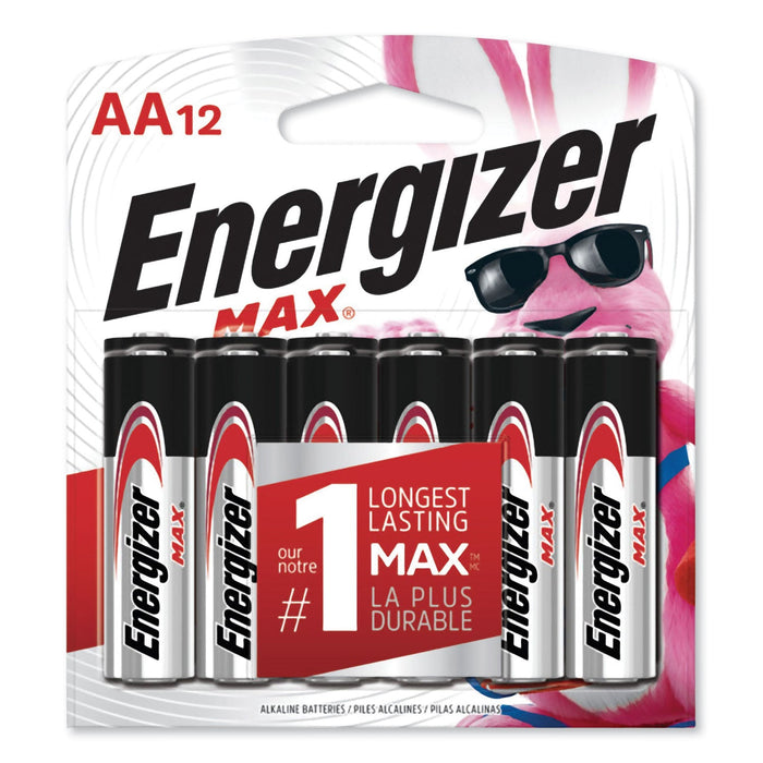 Energizer MAX Alkaline AA Batteries, 1.5 V, 12/Pack