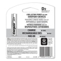 Energizer NiMH Rechargeable D Batteries, 1.2 V, 2/Pack