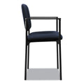 HON VL616 Stacking Guest Chair with Arms, Supports Up to 250 lb, Navy Seat/Back, Black Base