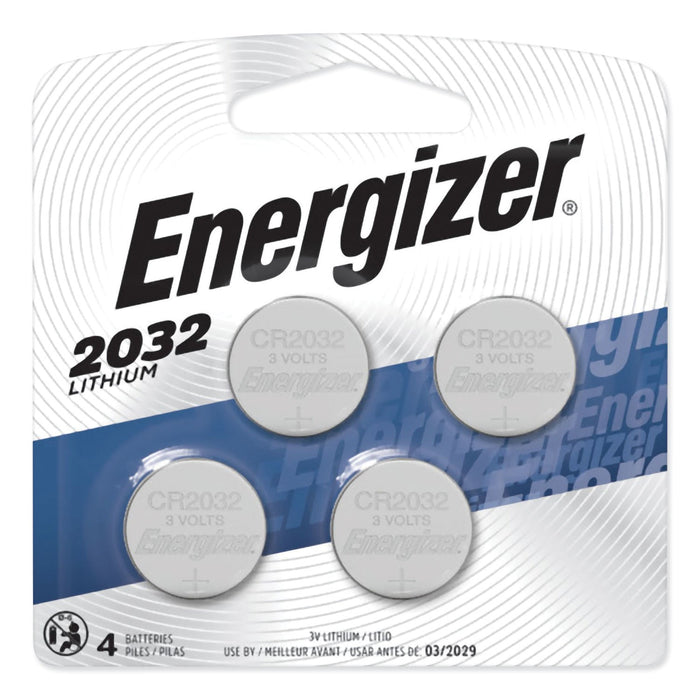 Energizer 2032 Lithium Coin Battery, 3 V, 4/Pack