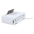 Kantek Cable Management Power Hub and Stand with USB Charging Ports, 5 Outlets, 3 USB, 6.5 ft Cord, White