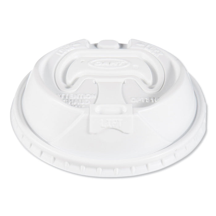 Dart Optima Reclosable Lids for Paper Hot Cups, Fits 10 oz to 24 oz Cups, White, 1,000/Carton