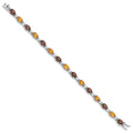 Genuine Multistone Sterling Silver Link Bracelet by Fine Color Jewels
