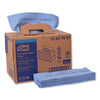 Tork Industrial Paper Wiper, 4-Ply, 12.8 x 16.5, Blue, 180/Carton