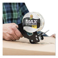 Duck MAX Packaging Tape with Pistol Grip Dispenser, 3" Core, 1.88" x 54.6 yds, Crystal Clear