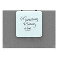 U Brands Cubicle Glass Dry Erase Board, 12 x 12, White