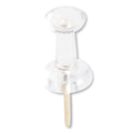 U Brands Standard Push Pins, Plastic, Clear, Clear Head/Gold Pin, 0.44", 100/Pack
