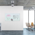 U Brands Magnetic Glass Dry Erase Board Value Pack, 72 x 36, White