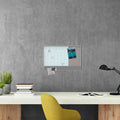 U Brands 3N1 Magnetic Glass Dry Erase Combo Board, 24 x 18, Month View, White Surface and Frame