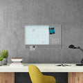 U Brands 3N1 Magnetic Glass Dry Erase Combo Board, 36 x 24, Month View, White Surface and Frame