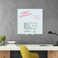 U Brands Floating Glass Dry Erase Board, 36 x 36, White