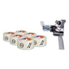 Duck Folded Edge Tape Dispenser with Folded Edge Tape with 6 Rolls of Tape,  3" Core, For Rolls Up to 2.08" x 110 yds, Gray