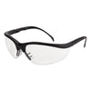 MCR Klondike Safety Glasses, Matte Black Frame, Clear Lens