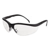 MCR Klondike Safety Glasses, Matte Black Frame, Clear Lens, 12/Box