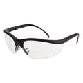 MCR Klondike Safety Glasses, Matte Black Frame, Clear Lens, 12/Box