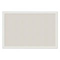 U Brands Linen Bulletin Board with Decor Frame, 30 x 20, Natural Surface/White Frame