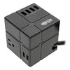 Tripp Lite Power Cube Surge Protector, 3 AC Outlets/6 USB-A Ports, 6 ft Cord, 540 J, Black