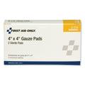 First Aid Only Gauze Pads, Sterile, 4 x 4, 2/Box