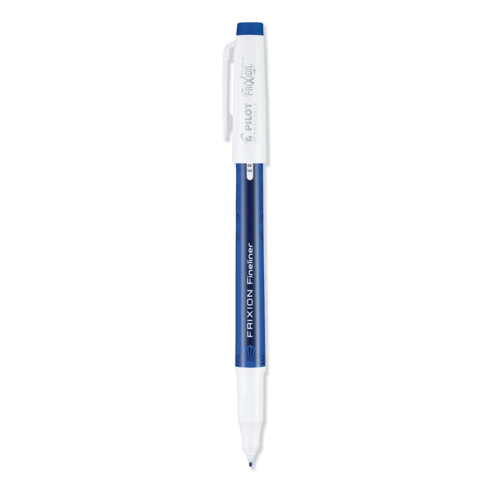 Pilot FriXion Fineliner Erasable Porous Point Pen, Stick, Fine 0.6 mm, Blue Ink, Blue Barrel, Dozen
