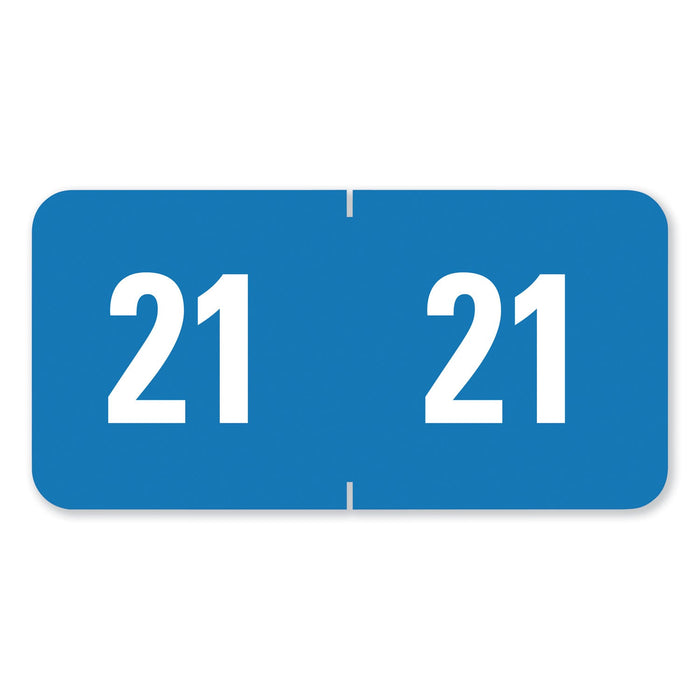 Smead Year 2021 End Tab Folder Labels, 1 x 0.5, Light Blue/White, 250 Labels/Pack