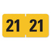 Smead Year 2021 End Tab Folder Labels, 1.5 x 0.75, Yellow/Black, 500 Labels/Roll