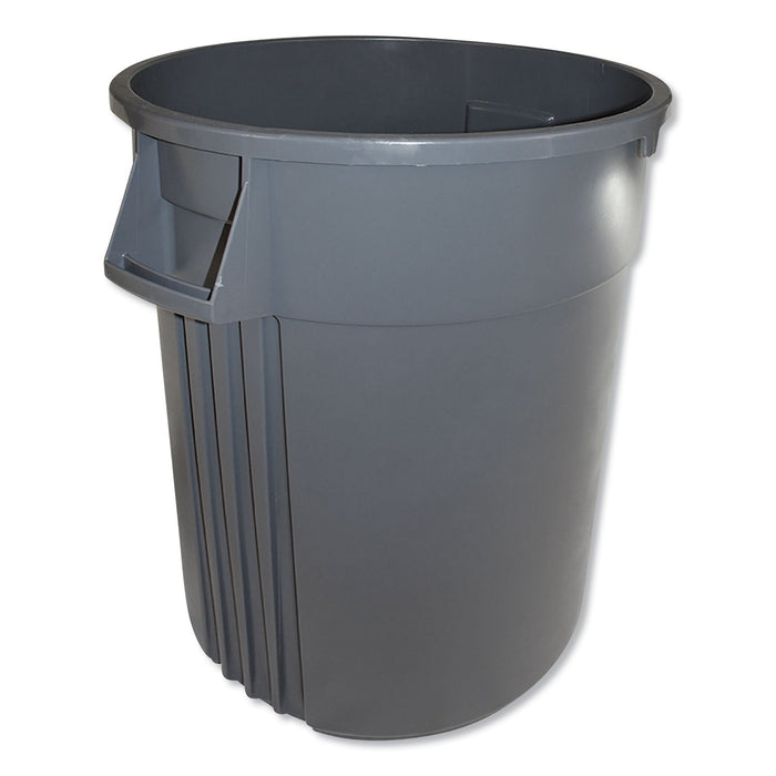 Impact Gator Plus Container, Round, Plastic, 44 gal, Gray
