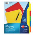 Avery Heavy-Duty Plastic Dividers with Multicolor Tabs and White Labels , 5-Tab, 11 x 8.5, Assorted, 1 Set