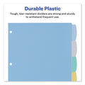 Avery Write and Erase Big Tab Durable Plastic Dividers, 3-Hole Punched, 5-Tab, 11 x 8.5, Assorted, 1 Set