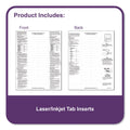 C-Line Tabbed Business Card Binder Pages, For 2 x 3.5 Cards, Clear, 20 Cards/Sheet, 5 Sheets/Pack