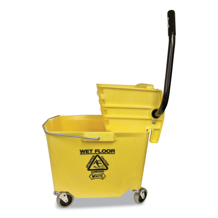 Impact Side-Press Squeeze Wringer/Plastic Bucket Combo, 12 to 32 oz, Yellow