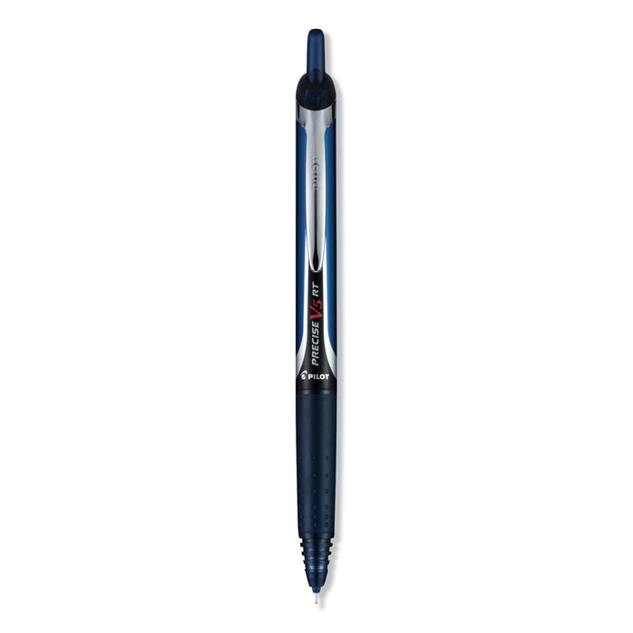 Pilot Precise V5RT Roller Ball Pen, Retractable, Extra-Fine 0.5 mm, Navy Ink, Navy Barrel, Dozen