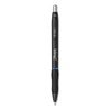 Sharpie S-Gel High-Performance Gel Pen, Retractable, Fine 0.5 mm, Blue Ink, Black Barrel, Dozen