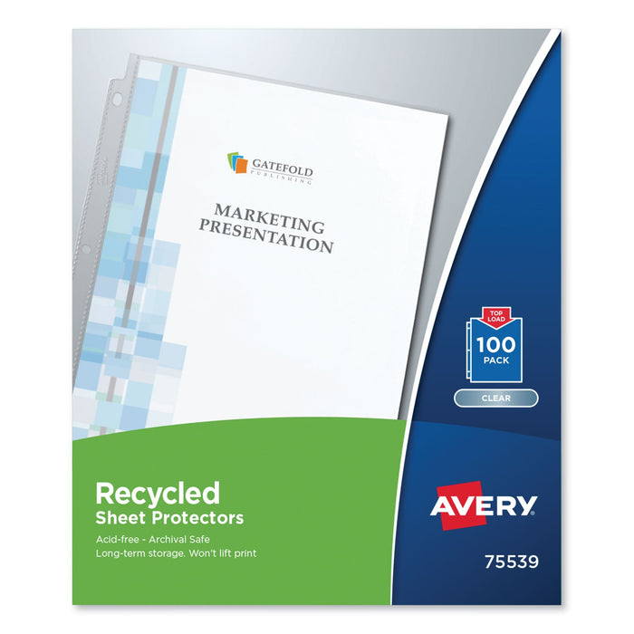 Avery Top-Load Recycled Polypropylene Sheet Protector, Clear, 100/Box