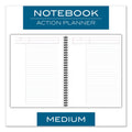 Cambridge Wirebound Guided Action Planner Notebook, 1 Subject, Project-Management Format, Gray Cover, 9.5 x 7.5, 80 Sheets